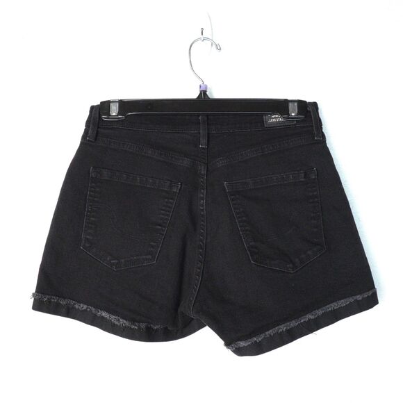 Levi's Black Wash High Rise Short Cuffed Distressed Leg EUC Sz 6 Summer Beach - Picture 2 of 10